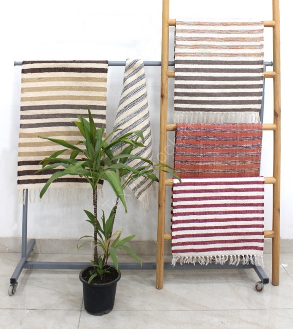 100% cotton Hand Woven Cotton Rug Stock Offer # 3233