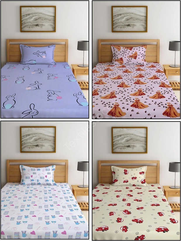 Offer # 3116- 100% Cotton Printed Kids Bedsheet Collection 