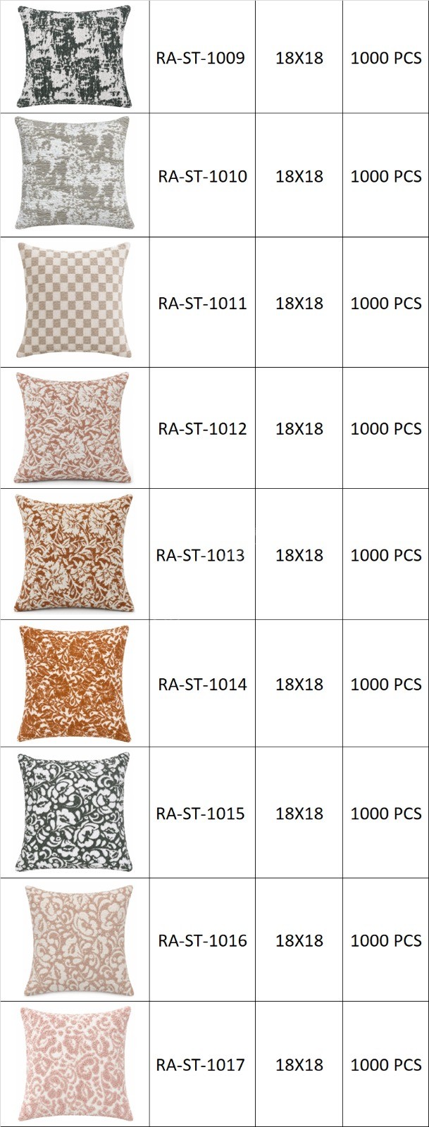 100% Cotton Dobbie & Jacquard Cushion Covers Stock Offer # 3234