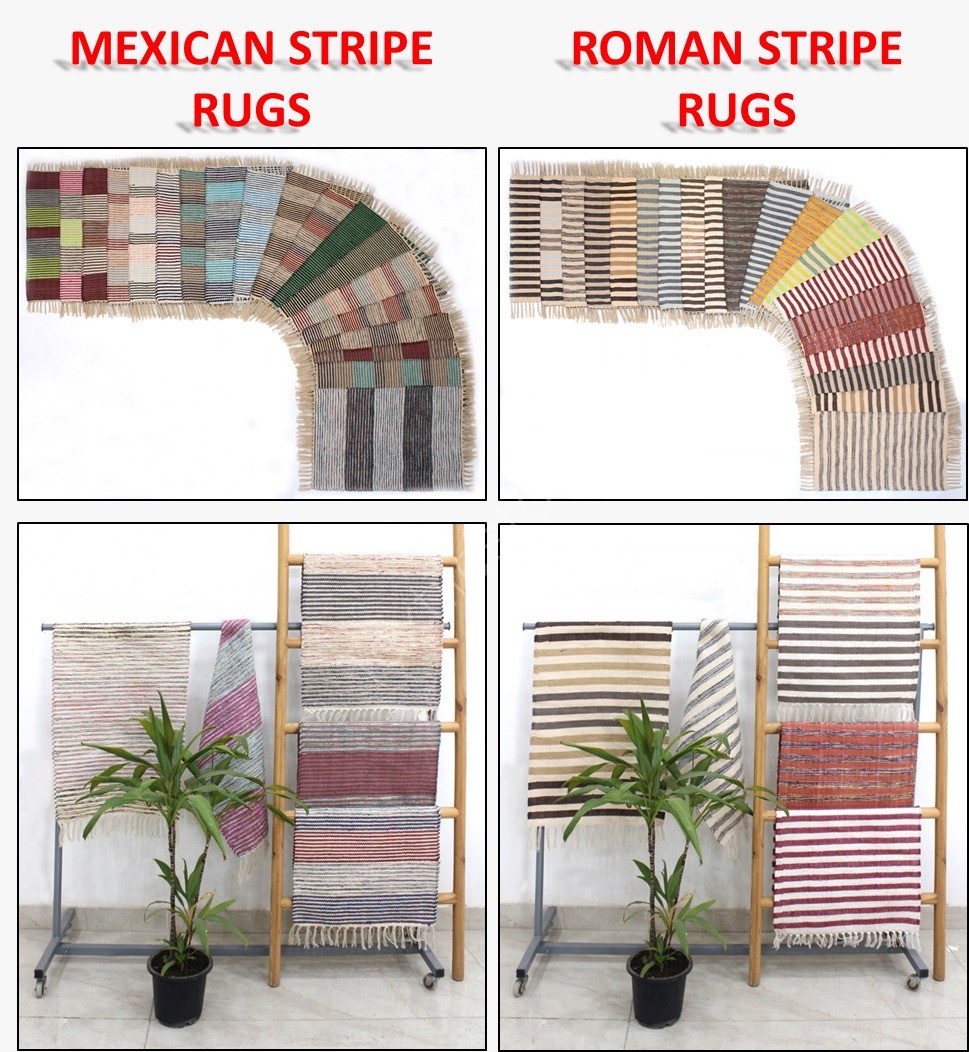 100% cotton Hand Woven Cotton Rug Stock Offer # 3233