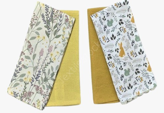 100% Cotton 1 Print + 1 Waffle Kitchen Towel Offer # 3237