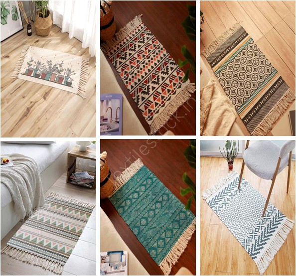 Offer # 2975- Cotton Printed Rug with Frindges Stock