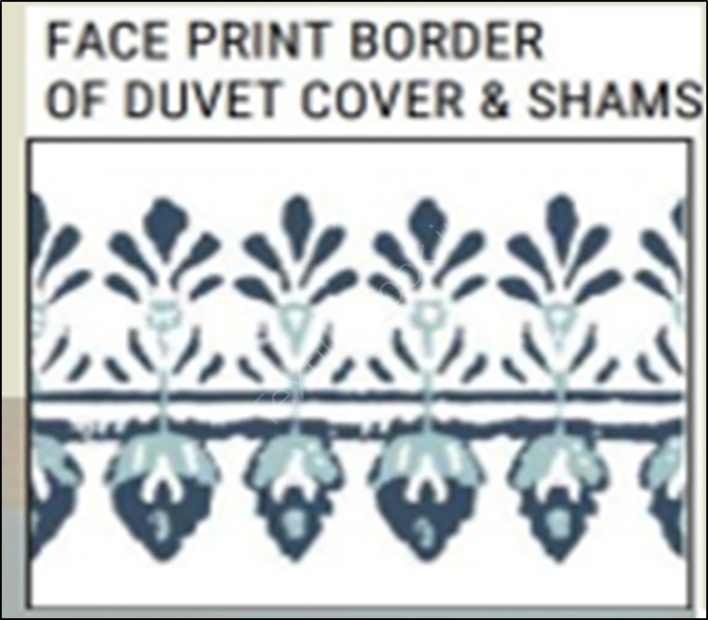 300TC Sateen Everly Ikat Border Duvet Cover & Sham Offer# 3222