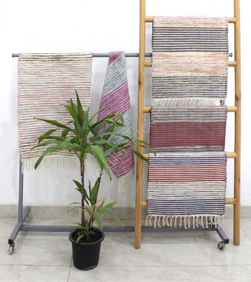 100% cotton Hand Woven Cotton Rug Stock Offer # 3233