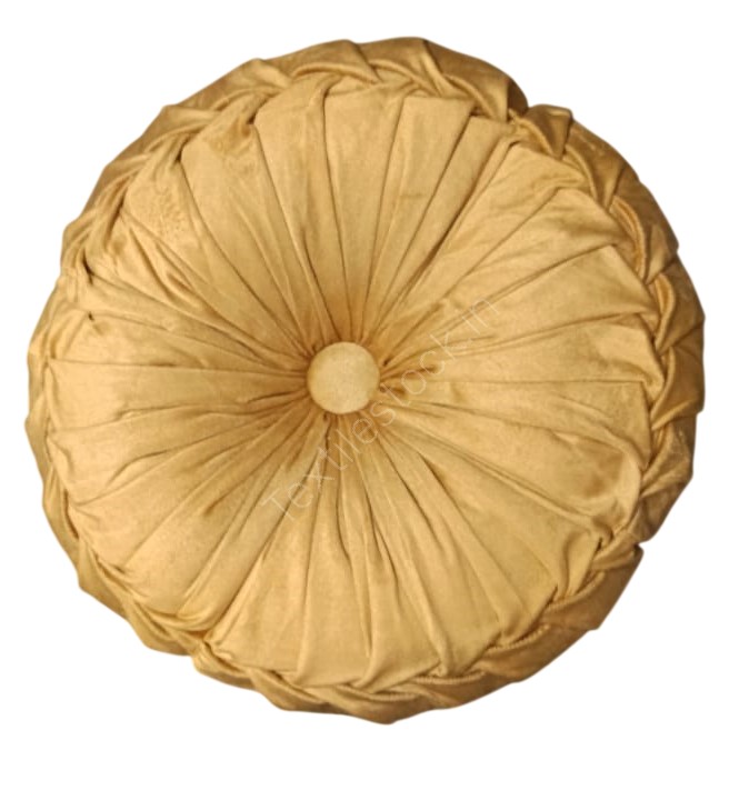 Cotton Filled Velvet Fabric Round Pillow Stock Offer # 3244