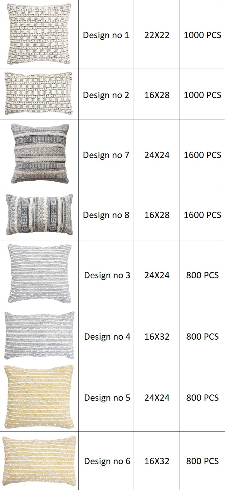 100% Cotton Dobbie & Jacquard Cushion Covers Stock Offer # 3234