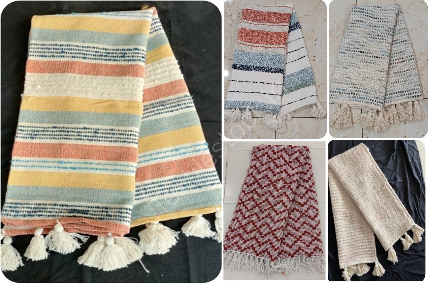 Offer # 2908- Designer Cotton & Acrlyic Throws Stock