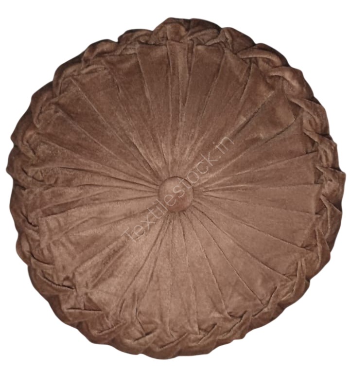 Cotton Filled Velvet Fabric Round Pillow Stock Offer # 3244